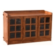 Pemberly Row Contemporary Mission Oak 3 Door Console in Michael's Cherry