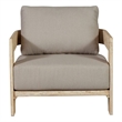Pemberly Row Outdoor Solid Teak Wood Chair Natural Look in Gray