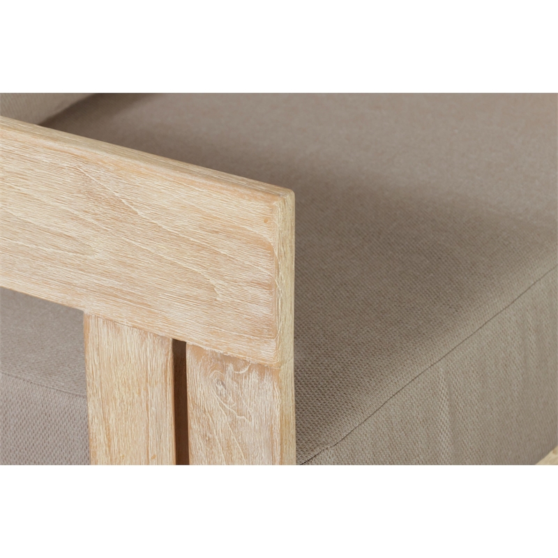 Pemberly Row Outdoor Solid Teak Wood Chair Natural Look in Gray