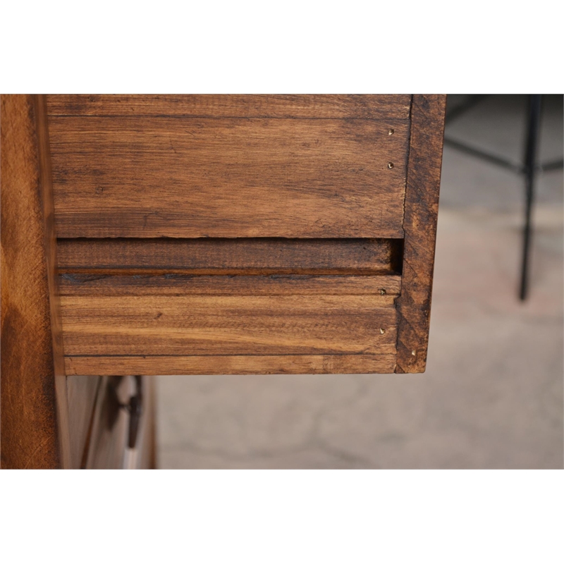 Pemberly Row Contemporary 3 Drawer Nightstand in Brown Wax (Set of 2)