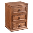 Pemberly Row Contemporary 3 Drawer Nightstand in Brown Wax (Set of 2)
