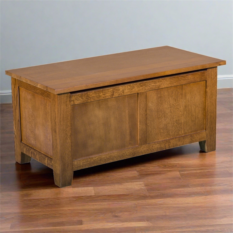 Pemberly Row Contemporary Mission Solid Oak Trunk - Michael's Cherry
