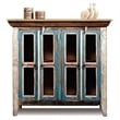 Pemberly Row Contemporary 4 Door Curio Cabinet in Multi Color