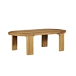 Pemberly Row Contemporary Outdoor Solid Teak Wood Coffee Table