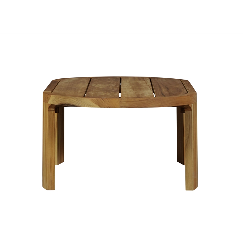 Pemberly Row Contemporary Outdoor Solid Teak Wood Coffee Table