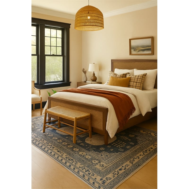 Pemberly Row Ushak Soft Washable Non Slip Area Rug (5.7' x 7.8')
