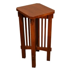 Pemberly Row Mission Spindle Side Table / Plant Stand in Walnut
