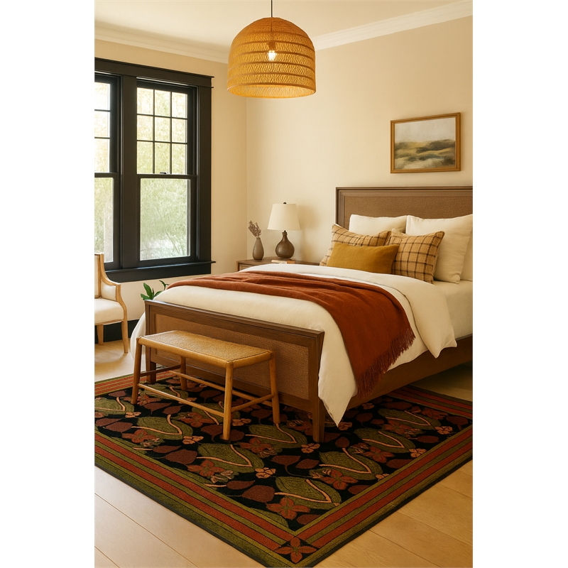 Pemberly Row Arts and Crafts Soft Washable Non Slip Area Rug (8' x 10')
