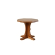 Pemberly Row Mission Solid Oak Mouse Detail End Table in Walnut
