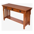 Pemberly Row Mission 3 Drawer Crofter Style Console Table in Cherry