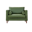 Pemberly Row High Density Sponge Foam Eco Leather Arm Chair in Green
