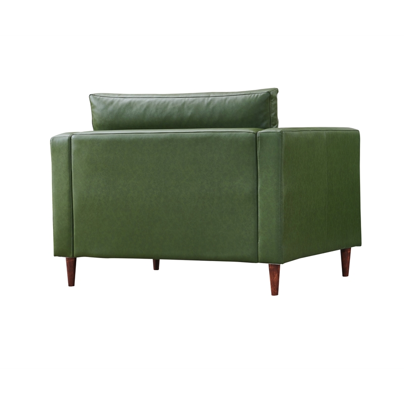 Pemberly Row High Density Sponge Foam Eco Leather Arm Chair in Green
