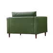 Pemberly Row High Density Sponge Foam Eco Leather Arm Chair in Green