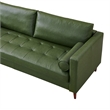 Pemberly Row High Density Sponge Foam Eco Leather Sofa in Green