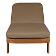 Pemberly Row Outdoor Solid Teak Wood Sun Lounger in Light Brown