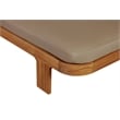 Pemberly Row Outdoor Solid Teak Wood Sun Lounger in Light Brown