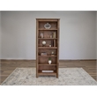 Pemberly Row Contemporary Solid Mango Wood Bookcase in Brown
