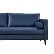 Pemberly Row High Density Sponge Foam Eco Leather Sofa in Blue