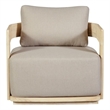 Pemberly Row Outdoor Solid Teak Wood Chair Natural Look in Gray