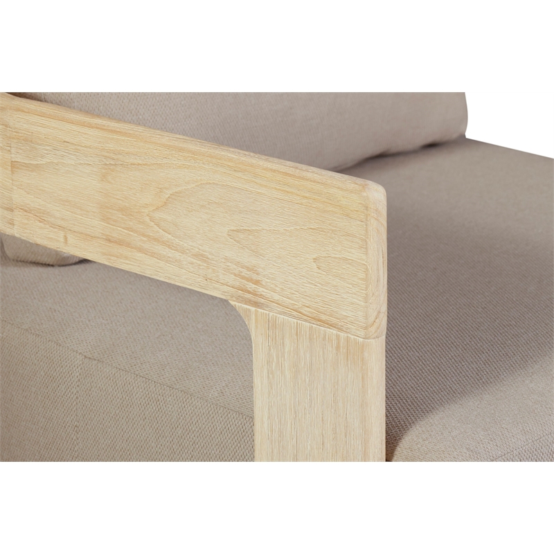 Pemberly Row Outdoor Solid Teak Wood Chair Natural Look in Gray
