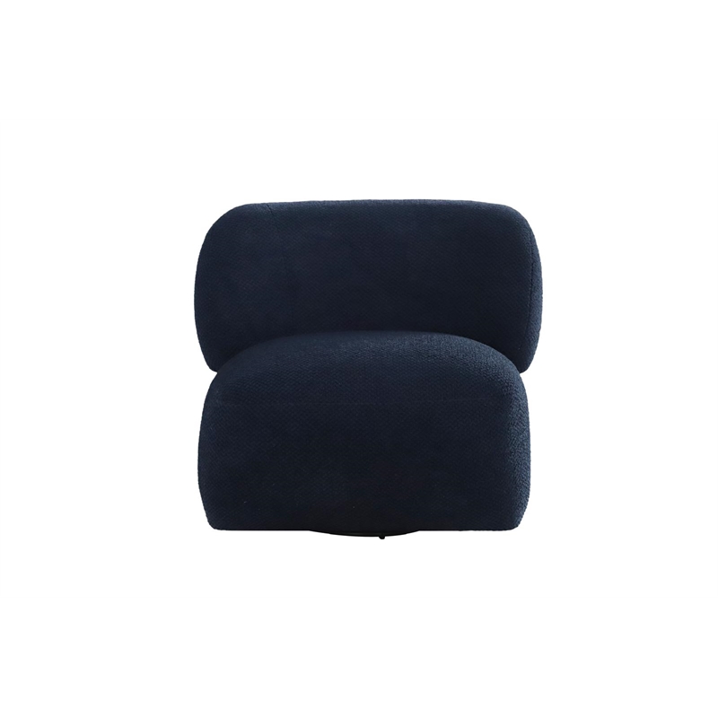Pemberly Row Mid-Century Modern Swivel Livingroom Chair in Blue