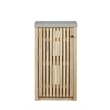 Pemberly Row Contemporary Outdoor Solid Teak Natural Look Wood Cabinet
