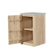 Pemberly Row Contemporary Outdoor Solid Teak Natural Look Wood Cabinet