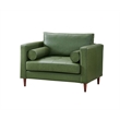 Pemberly Row High Density Sponge Foam Eco Leather Arm Chair in Green