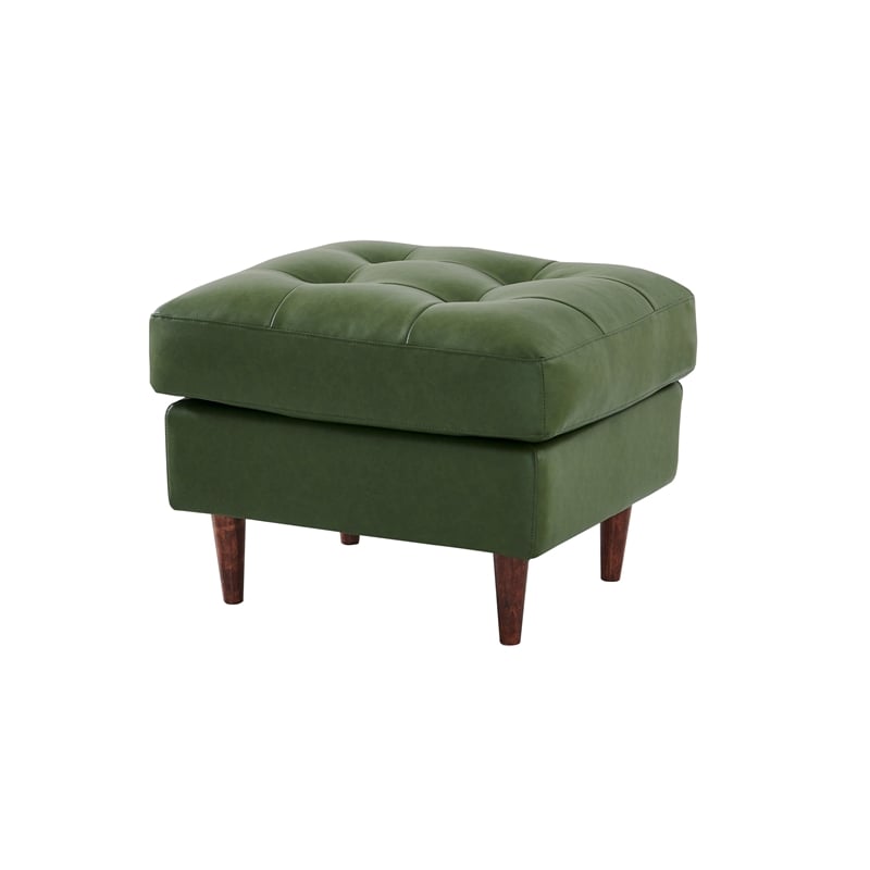 Pemberly Row High Density Sponge Foam Eco Leather Arm Chair in Green
