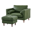 Pemberly Row High Density Sponge Foam Eco Leather Arm Chair in Green