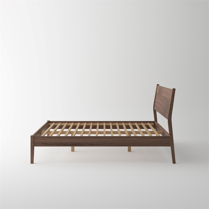 Pemberly Row Mid-Century Solid Black Walnut King Bedroom Set