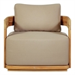 Pemberly Row Contemporary Outdoor Solid Teak Wood Chair in Light Brown