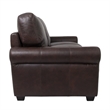 Pemberly Row Contemporary Top Grain Leather Sofa in Brown Finish