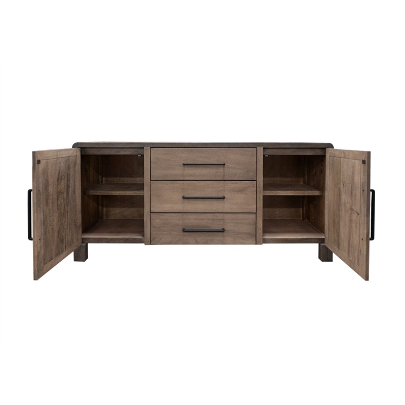 Pemberly Row Solid Wood Multi purpose Console/ Sideboard in Brown