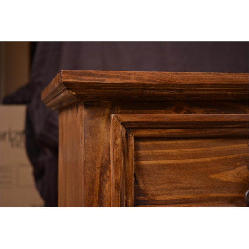 Pemberly Row Contemporary 1 Door-Drawer Nightstand in Brown (Set of 2)