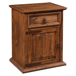 Pemberly Row Contemporary 1 Door-Drawer Nightstand in Brown (Set of 2)