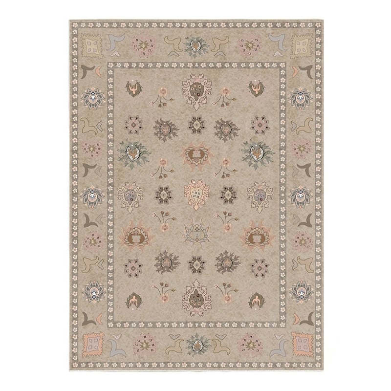 Pemberly Row Ushak Soft Washable Non Slip Area Rug (5.7' x 7.8')