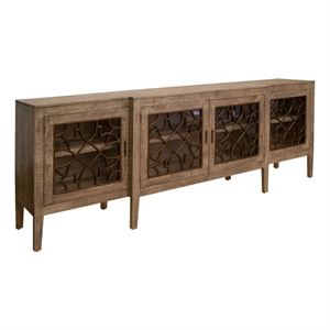 Pemberly Row Solid Wood 107&quot Console Table / TV Stand in Brown