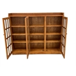 Pemberly Row Contemporary Mission Oak 3 Door Display Bookcase in Cherry
