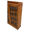 Pemberly Row Contemporary Mission Oak 3 Door Display Bookcase in Cherry