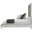 Pemberly Row Rustic Carved Platform Queen Bed - Washed White/Gray