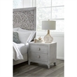 Pemberly Row Rustic Carved Platform Queen Bed - Washed White/Gray