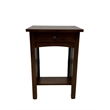 Pemberly Row Contemporary Mission 1 Drawer Spindle End Table in Walnut