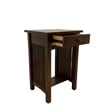 Pemberly Row Contemporary Mission 1 Drawer Spindle End Table in Walnut