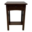 Pemberly Row Contemporary Mission 1 Drawer Spindle End Table in Walnut