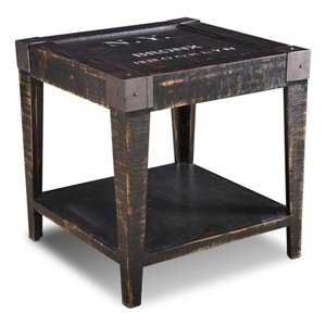 Pemberly Row Contemporary Solid Wood Open End Table in Black
