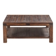 Pemberly Row Acacia Wood Square Coffee Table - Graphite/Black
