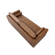 Pemberly Row High Density Sponge Foam Eco Leather Sofa in Light Brown
