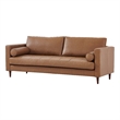 Pemberly Row High Density Sponge Foam Eco Leather Sofa in Light Brown