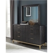 Pemberly Row Contemporary King Bedroom Set in Black and Gold